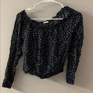 off the shoulder floral long sleeve